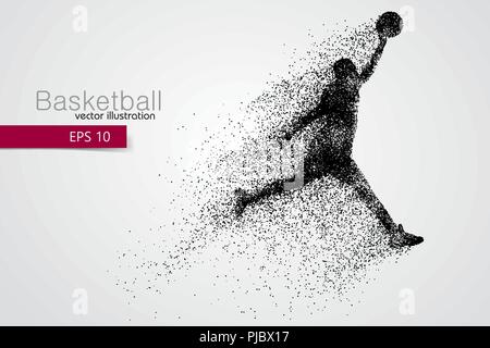 Basketball player von teilchen. Hintergrund und Text auf einem separaten Layer, Farbe kann mit einem Klick geändert werden. Basketball Abstract Stock Vektor