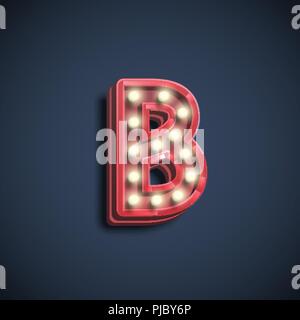 Realistische Schriftartzeichensatz mit Lampen, Vektor, Abbildung Stock Vektor