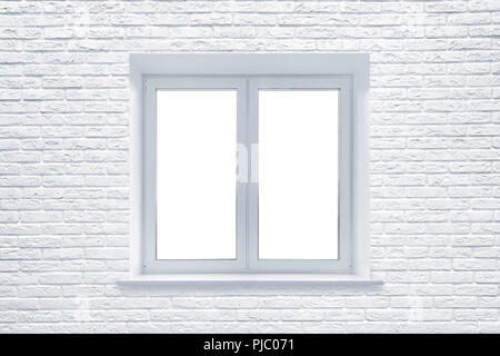 In der weissen Mauer Hintergrund Fenster. Stockfoto