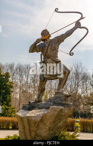 Die Islamische Republik Iran. Mehr Teheran. Die sadabad Komplex, Majmue ihr Sadabad ist eine königliche Komplex, jetzt Mellat Museum. Arash der Bogenschütze. Stockfoto