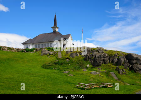 Kirche, Hólmavík, Westfjorde, Island, Kirche, Westfjorde, Insel Stockfoto