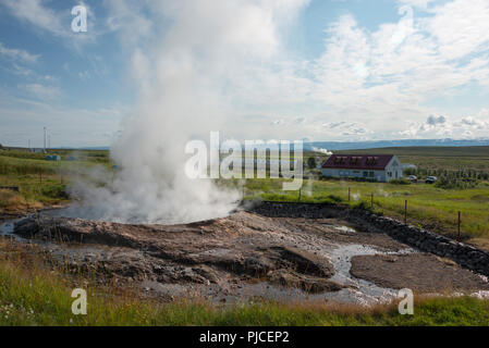 Ystihver, Hot Spring, Hveravellir, Geothermie, Straße 87, mit Rein, Island, heisse Quelle, Geothermalgebiet, Straße 87, bei Rein, Insel Stockfoto