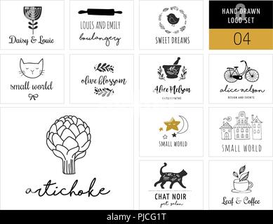 Einfache und stilvolle Sammlung moderner Logos und Illustrationen Stock Vektor