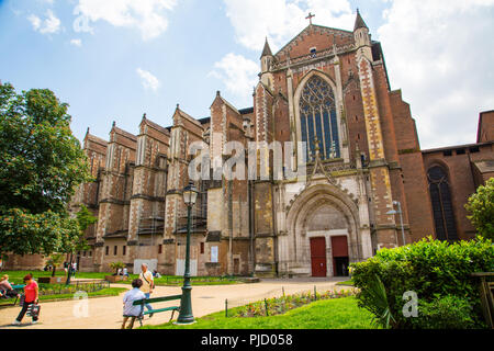 Eingang der Cathedrale Saint-Etienne in Toulouse Frankreich Stockfoto