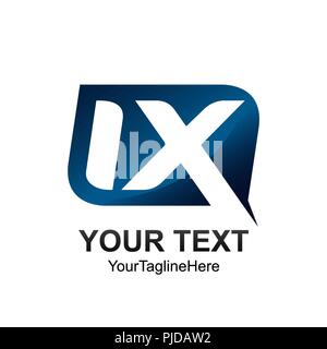Initial IX logo Vorlage farbig Blue Square Design für Business und Unternehmen Identität Stock Vektor