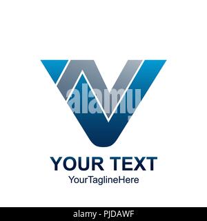 Initial VN oder NV logo Vorlage Grau blaues Dreieck Design für Business und Unternehmen Identität Stock Vektor