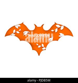 Halloween Abbildung. Schneiden Sie das Papier bat. Stock Vektor