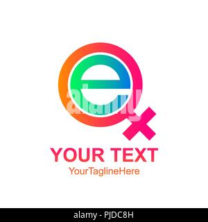 Anfangsbuchstabe E logo Vorlage colorfull weiblich Icon Design für Business- und Unternehmensidentität Stock Vektor