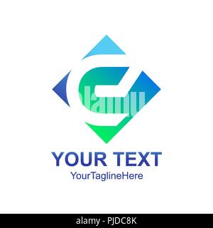 Anfangsbuchstabe E logo Vorlage farbig Blue Square diamond Design für Business und Unternehmen Identität Stock Vektor