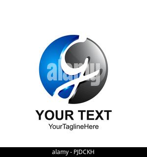 Anfangsbuchstabe G logo Vorlage Blau grauer Kreis negative Design für Business und Unternehmen Identität Stock Vektor