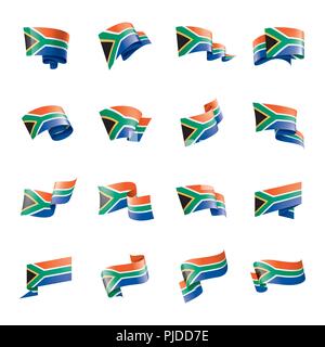 Südafrika Flagge, Vector Illustration auf weißem Hintergrund Stock Vektor