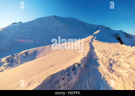 Trekking auf den Gipfel des Mont Blanc in den Französischen Alpen Stockfoto