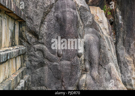 Elefant Teich Carving an Isurumuniya Tempels, Anuradhapura, Sri Lanka Stockfoto