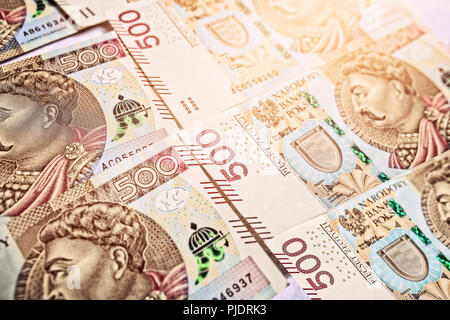 Polnische Währung lautenden Banknoten - 500 Stockfoto