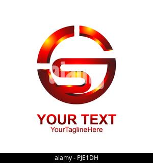 Buchstabe S Logo Design Template in den Farben rot orange Kreis Design für Business und Unternehmen Identität. Abstrakte erste S Alphabet logo-Element. Stock Vektor