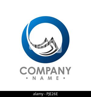 Abstrakte Kreis und fliegende Papiere Vektor logo Stack Stock Vektor