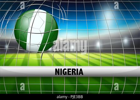 Nigeria Fußball im Ziel Abbildung Stock Vektor