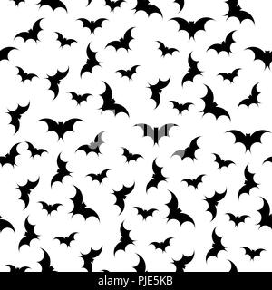 Fledermäuse nahtlose Hintergrund. Halloween. Vektor silhouette Textur. Stock Vektor