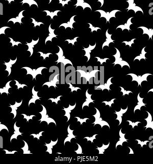 Fledermäuse nahtlose Hintergrund. Halloween. Vektor silhouette Textur. Stock Vektor