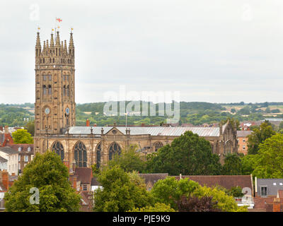 Die Stiftskirche St. Maria, die Kirche von England Pfarrkirche in der Stadt Warwick, England Stockfoto