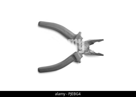 Zangen Werkzeuge Grau isoliert auf weißem Stockfoto