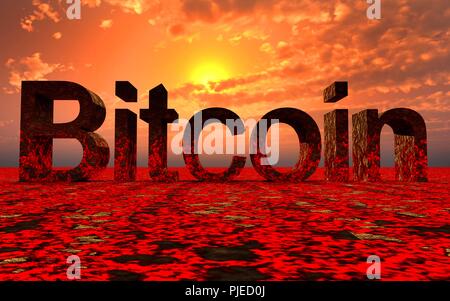 Bit Münzen Geld, jetzt und in der Zukunft. Stockfoto