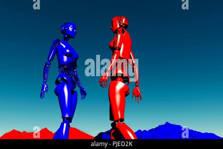 Red Verse Blau Politik Stockfoto