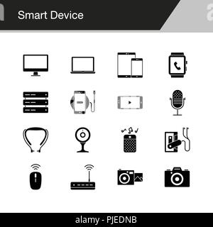 Smart Device Icons. Design für die Präsentation, Grafik Design, Mobile, Web Design, Infografiken. Vector Illustration. Stock Vektor