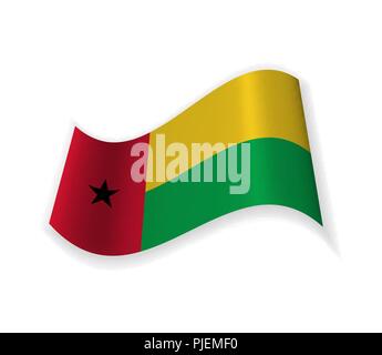 Flagge der Republik Guinea-Bissau. Das Symbol des Staates Vector Illustration. Stock Vektor