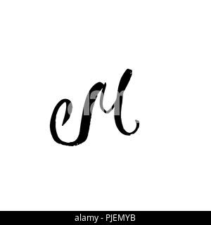 Von Hand bemalt Schreiben M. trockenen Pinsel modernen Schriftzug. Vector Illustration. Stock Vektor