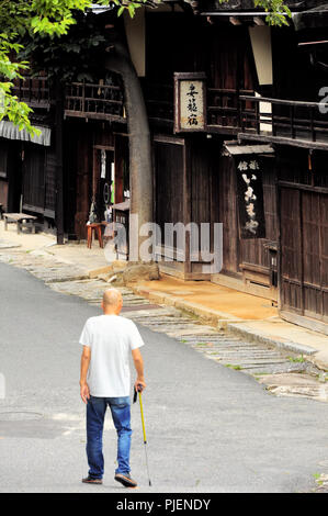 Tsumago, einem alten Stadtbild Bereich in Japan erhalten Stockfoto