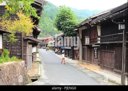 Tsumago, einem alten Stadtbild Bereich in Japan erhalten Stockfoto