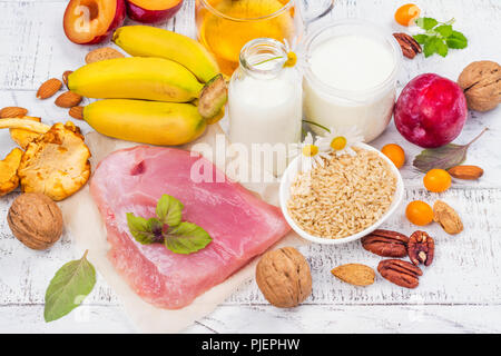 Lebensmittel mit Melatonin Stockfoto