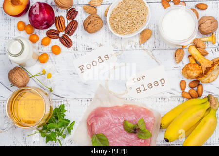 Lebensmittel mit Melatonin Stockfoto