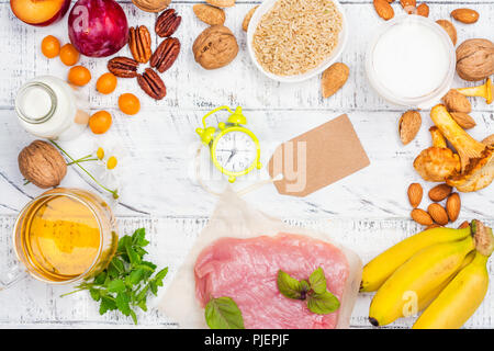 Lebensmittel mit Melatonin Stockfoto