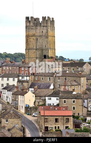 Richmond, Yorkshire, von Culloden Turm gesehen Stockfoto