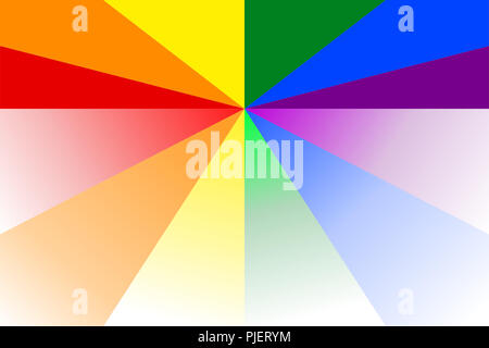 Abstrakte farbenfrohe sunburst Muster in Regenbogenfarben (LGBT oder lgbtq Farben), geometrische Muster. Stockfoto