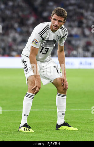 München, Deutschland. 06 Sep, 2018. Thomas Müller (Deutschland) GES/fussball/UEFA-Nationen Liga, 2018/19, 1.Spieltag: Deutschland - Frankreich, 06.09.2018 Fußball/Nationen Liga: Deutschland vs Frankreich, München September 6, 2018 | Verwendung der weltweiten Kredit: dpa/Alamy leben Nachrichten Stockfoto