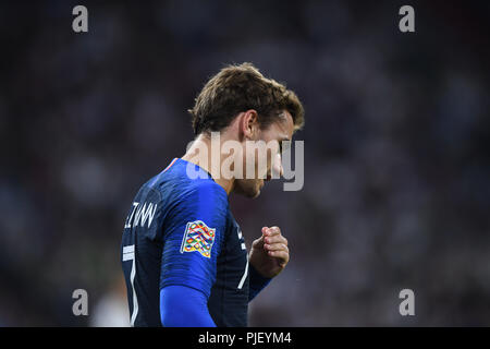 München, Deutschland. 06 Sep, 2018. Antoine Griezmann (Frankreich) GES/fussball/UEFA-Nationen Liga, 2018/19, 1.Spieltag: Deutschland - Frankreich, 06.09.2018 Fußball/Nationen Liga: Deutschland vs Frankreich, München September 6, 2018 | Verwendung der weltweiten Kredit: dpa/Alamy leben Nachrichten Stockfoto