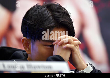 Los Angeles, Kalifornien, USA. 6. Sep 2018. Kazuto Ioka (JPN) Boxen: kazuto Ioka von Japan nimmt an einer Pressekonferenz vor seinem 10R super Fliegengewicht Anfall von SUPERFLY 3 in Los Angeles, Kalifornien, USA. Quelle: LBA/Alamy leben Nachrichten Stockfoto