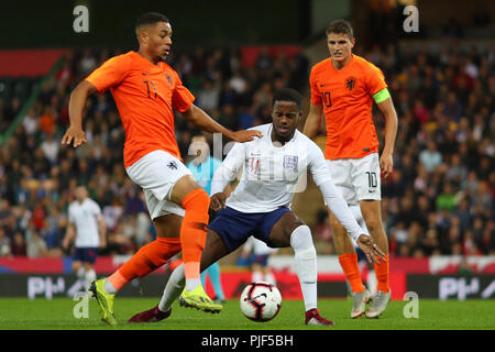 Norwich, UK. 6. Sep 2018. Ryan Sessegnon von England U21-England U-21 v Niederlande U-21, UEFA U-21 Europameisterschaft Qualifier, Carrow Road, Norwich - 6. September 2018 Quelle: Richard Calver/Alamy leben Nachrichten Stockfoto