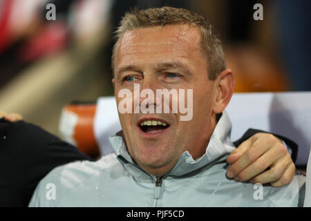 Norwich, UK. 6. Sep 2018. Manager von England U21, Aidy Boothroyd - England U-21 v Niederlande U-21, UEFA U-21 Europameisterschaft Qualifier, Carrow Road, Norwich - 6. September 2018 Quelle: Richard Calver/Alamy leben Nachrichten Stockfoto