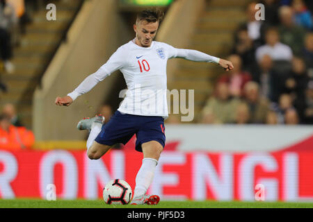 Norwich, UK. 6. Sep 2018. James Maddison von England U21-England U-21 v Niederlande U-21, UEFA U-21 Europameisterschaft Qualifier, Carrow Road, Norwich - 6. September 2018 Quelle: Richard Calver/Alamy leben Nachrichten Stockfoto