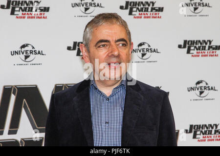 Hamburg, Deutschland. 06 Sep, 2018. Rowan Sebastian Atkinson der britischen Komiker und Schauspieler am Fotoshooting über seinen neuen Film Johnny English - lebt der Mensch nur drei Mal im Hotel Die fontanes am Donnerstag, 06.09.2018 in Hamburg | Verwendung der weltweiten Kredit: dpa/Alamy leben Nachrichten Stockfoto