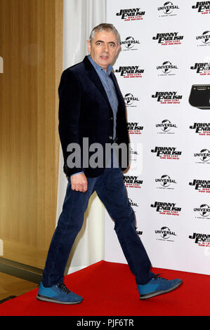 Hamburg, Deutschland. 06 Sep, 2018. Rowan Atkinson im Photocall zum Kinofim "Johnny English - Man lebt nur drei Mal" im Hotel Fontenay. Hamburg, 06.09.2018 | Verwendung der weltweiten Kredit: dpa/Alamy leben Nachrichten Stockfoto