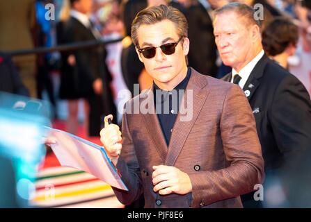 Chris Pine besucht die Premiere von Outlaw König" auf der 43 Toronto International Film Festival, tiff, Roy Thomson Hall in Toronto, Kanada, am 06. September 2018. | Verwendung weltweit Stockfoto