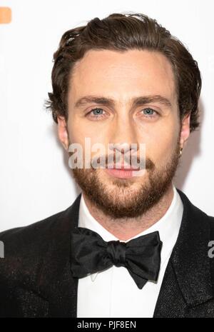 Aaron Taylor-Johnson besucht die Premiere von Outlaw König" auf der 43 Toronto International Film Festival, tiff, Roy Thomson Hall in Toronto, Kanada, am 06. September 2018. | Verwendung weltweit Stockfoto