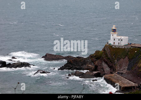 Leuchtturm am Hartland Point, North Devon, England, UK Stockfoto