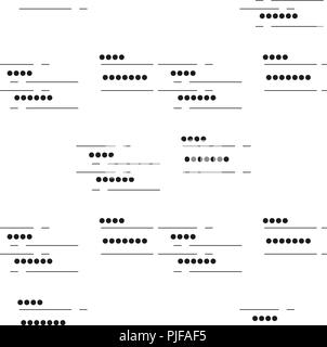 Nahtlose geometrische Muster. gewellt dünnen Faden mit kleinen Perlen. Vektor sich wiederholende Textur mit Kreisen. Empfindlichen monochromen Hintergrund eps 10. Stock Vektor