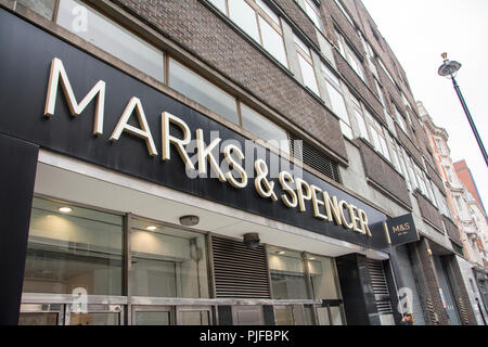 Marks & Spencer, Great Marlborough Street, London, UK, Stockfoto